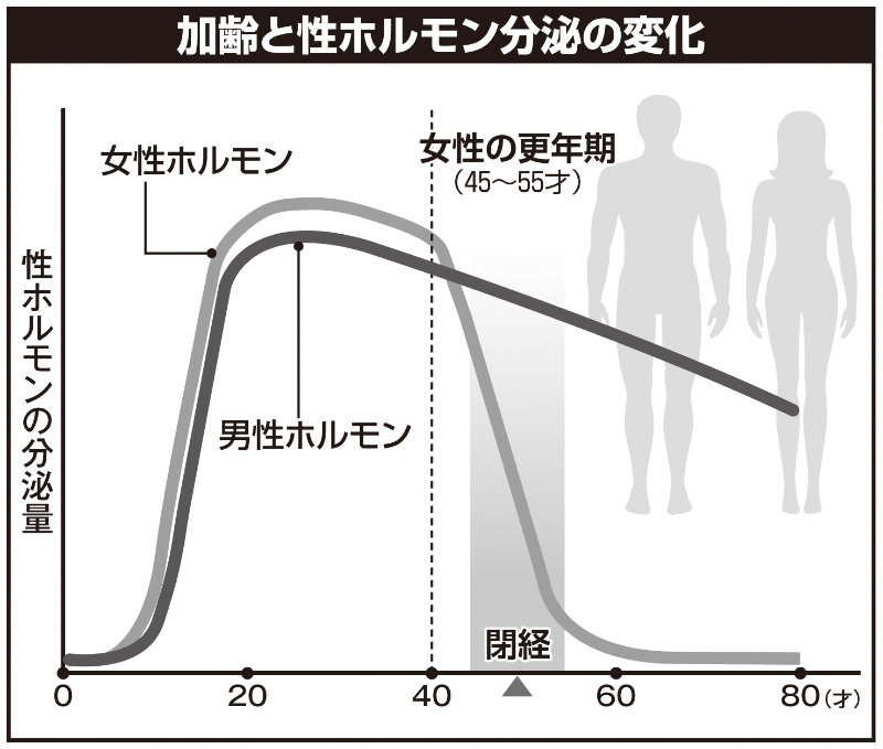 *1 厚生労働省「更年期症状・障害に関する意識調査」（2022年）より。 *2 経済産業省「第3回健康経営推進検討会事務局資料」（2025年）より。男性更年期による欠勤や休職、離職に伴う損失を試算。 *3 Urology.2013 Oct;82（4）:814-9. *4 Circulation.2007 Dec 4;116（23）:2694-701. *5 「日本メンズヘルス医学会」のホームページで全国のテストステロン治療認定医を検索することができる