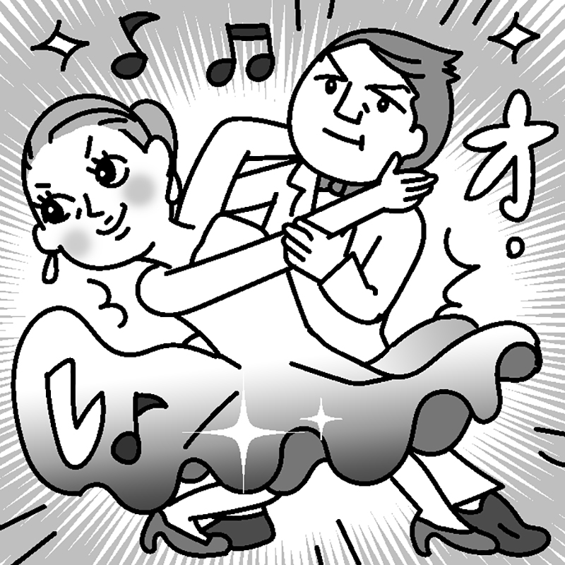 音楽に合わせて体を動かすことで脳が活性化（イラスト／藤井昌子）