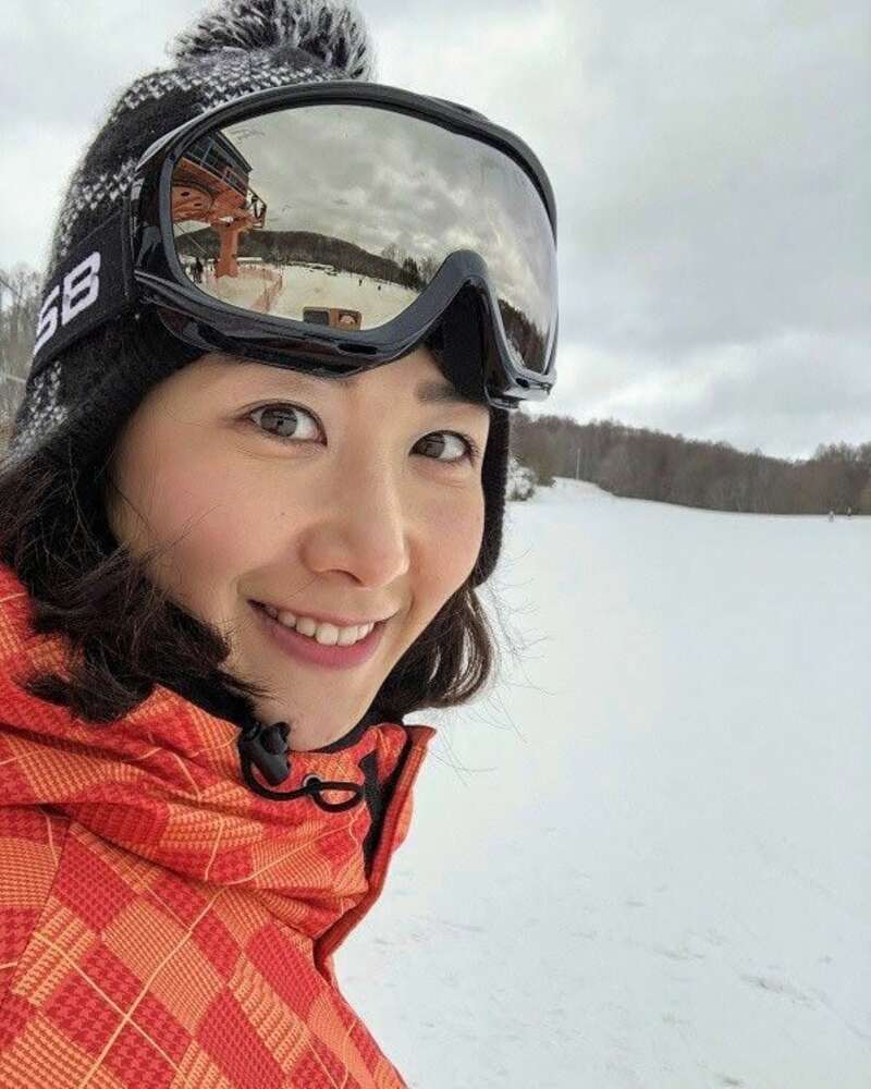 スノボをする桑子アナ（桑子アナのインスタグラムより）
