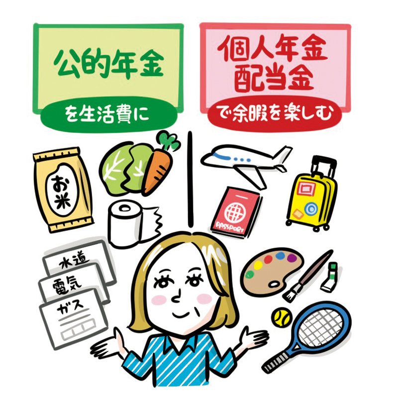 公的年金と個人年金を上手に使い分けよう（イラスト／サトウヨーコ）