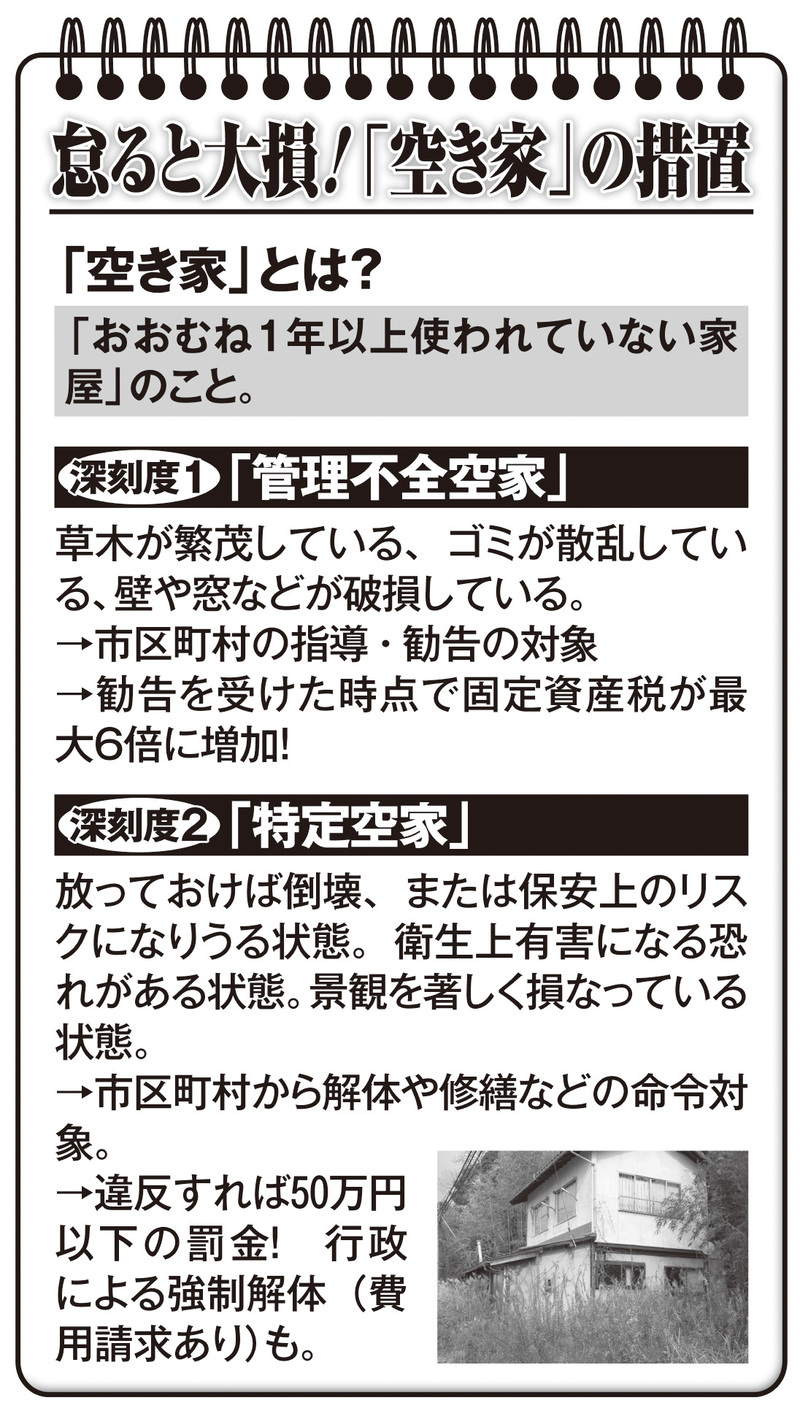 怠ると大損！「空き家」の措置