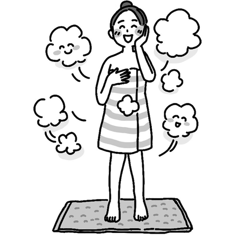 湯船から上がったら、体は洗い流さない（イラスト／鈴木みゆき）