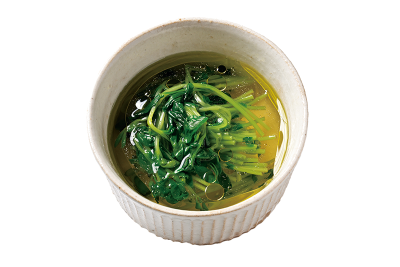 白だし×オリーブオイル×豆苗