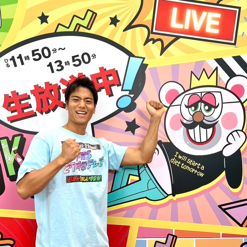 FNS27時間テレビでの山本アナ（インスタグラムより）