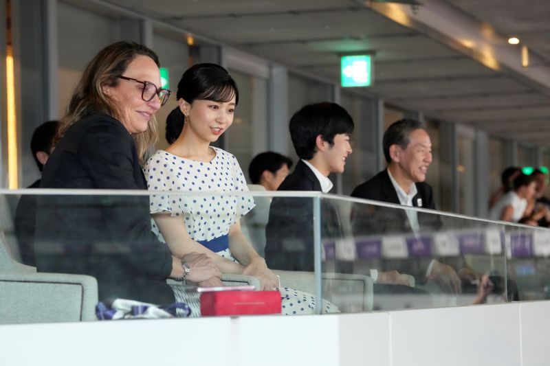 悠仁さまと一緒に「世界陸上」を観戦された佳子さま。（2025年9月、写真／JMPA）