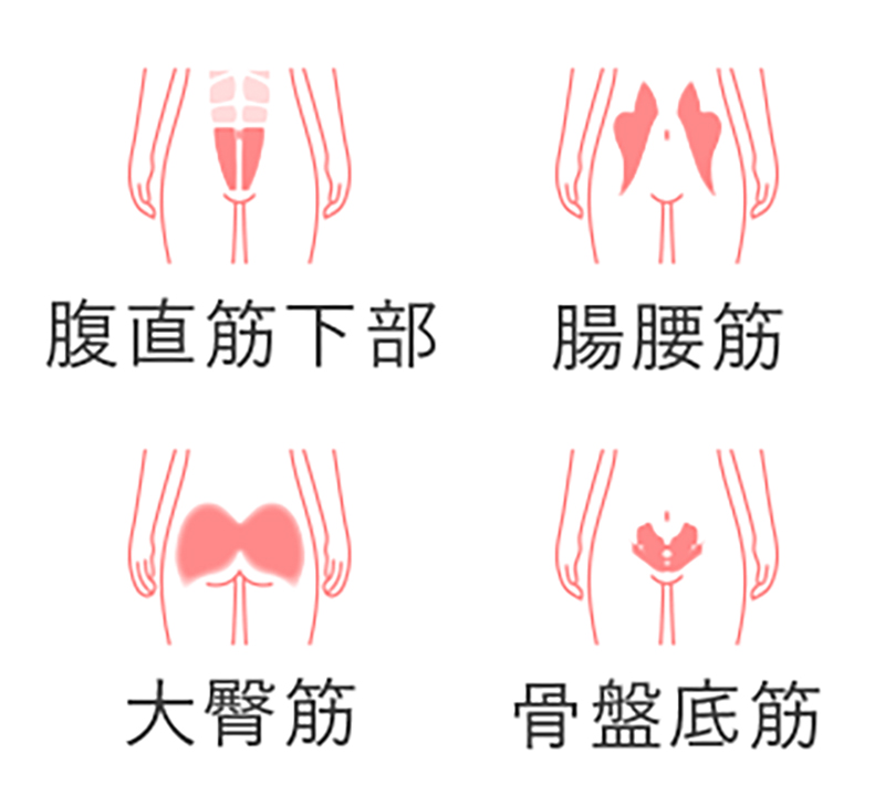 4つの筋肉にアプローチ