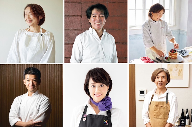 教えてくれた食通はこの6人！左上から時計回りに、料理家・上島亜紀さん、フードライター・編集者・松浦達也さん、パティシエ・福本美樹さん、シェフ・米澤文雄さん、野菜ソムリエ上級プロ・竹下裕理さん、料理家・ダンノマリコさん（すべて提供画像）