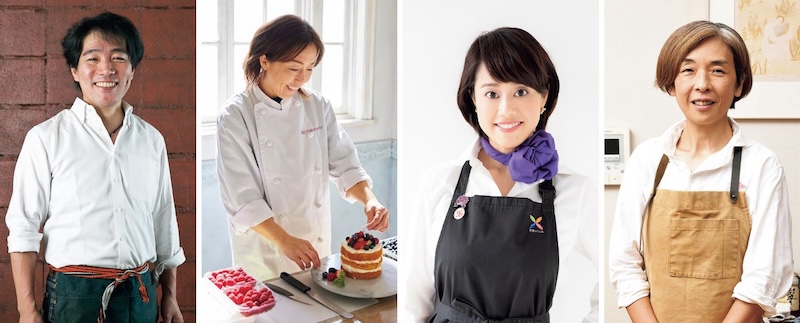 教えてくれた食通はこの4人！左から順に、フードライター・編集者・松浦達也さん、パティシエ・福本美樹さん、野菜ソムリエ上級プロ・竹下裕理さん、料理家・ダンノマリコさん