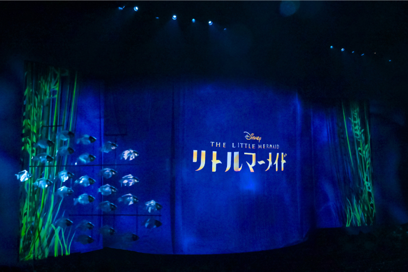 オープニング早々、客席の頭上をシルバーフィッシュの群れが泳いで横切る　（C）Disney