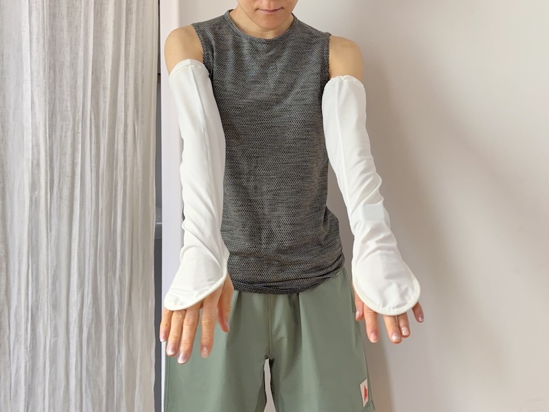 ノースリーブのランニングウェアに合わせてみた