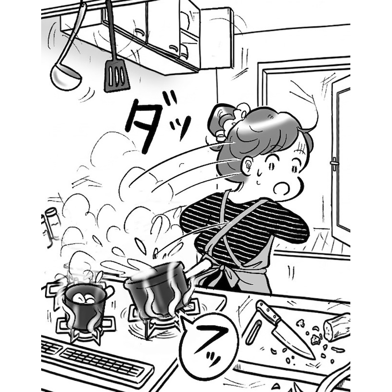 「1秒でも早くその場から離れる」（イラスト／たばやん）