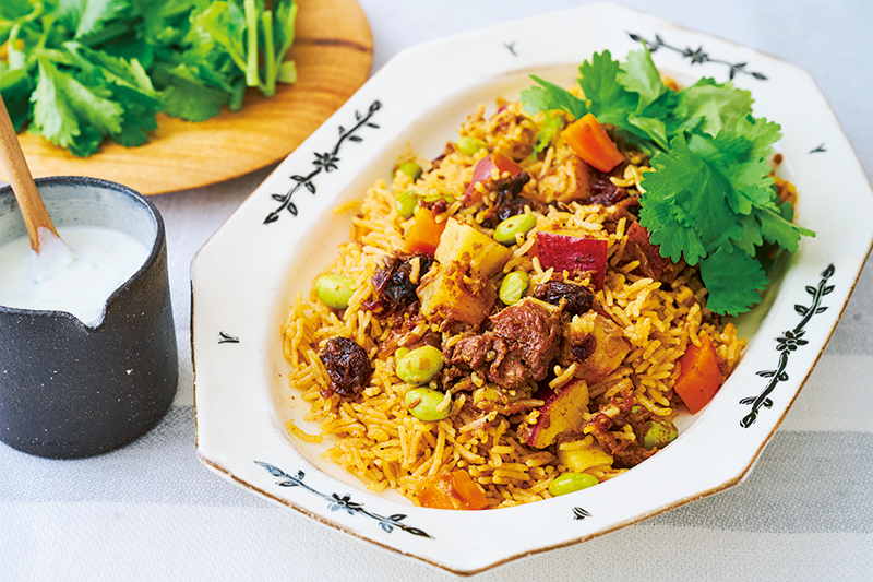 レトルトカレーで！「根菜たっぷりビリヤニ」