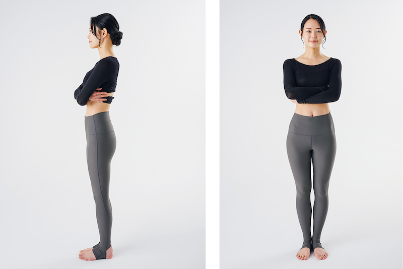 肩が上がる場合は手を組んで