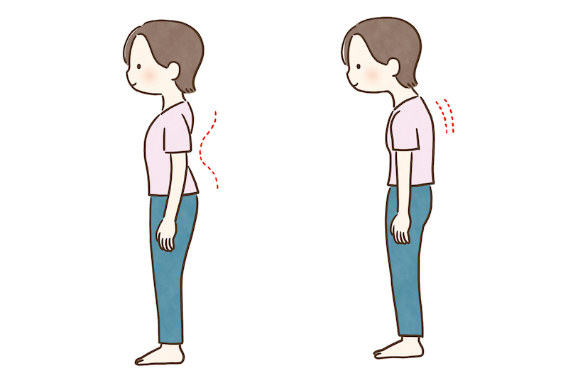 姿勢が崩れているとくびれができない…