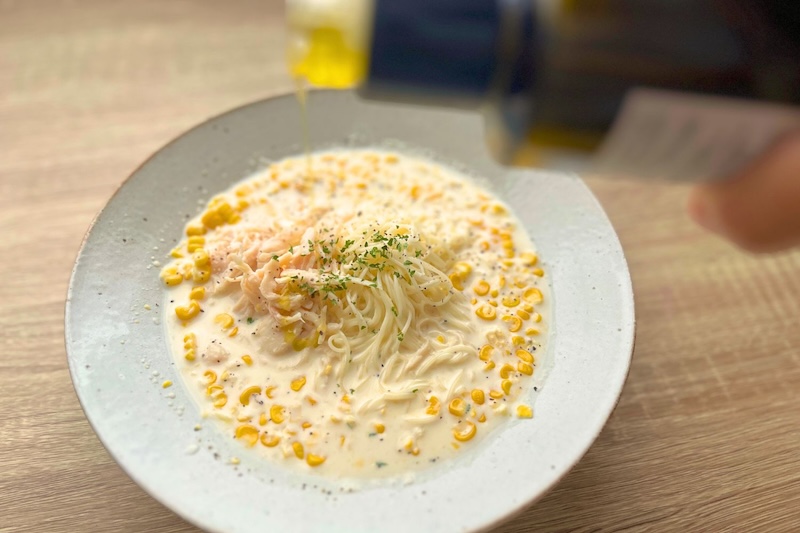 オリーブオイルをちょい足ししたら、風味がアップ！