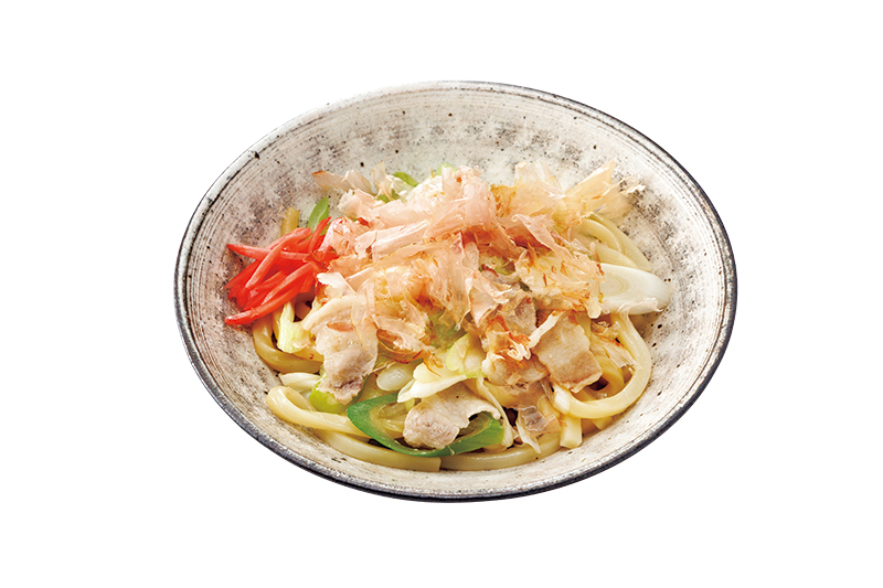 「豚肉とねぎの焼きうどん風」