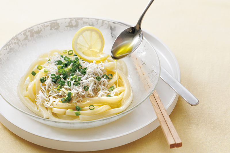 しらすのオリーブオイルあえうどん