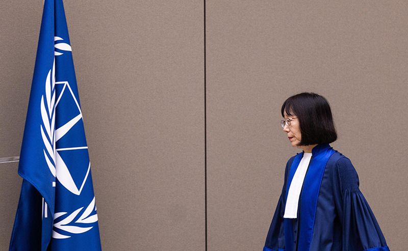 「日本と日本の皆さまの支援が重要な鍵となる」と呼びかけた赤根所長（時事通信フォト）