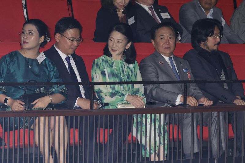 帰国の翌日にはミュージカル『アオニー姫』をご覧になった。（2026年9月、写真／JMPA）