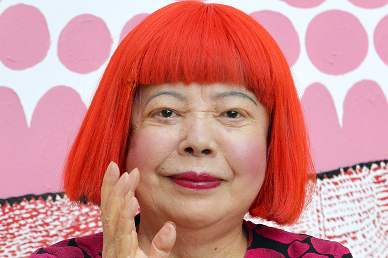 「世界のKUSAMA」として人気を博し、海外でも何度も個展を開催した（写真／共同通信社 ）