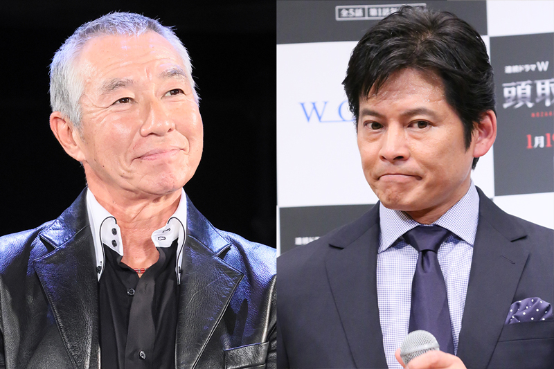 注目を集めた柳葉敏郎（左）と織田裕二（右）