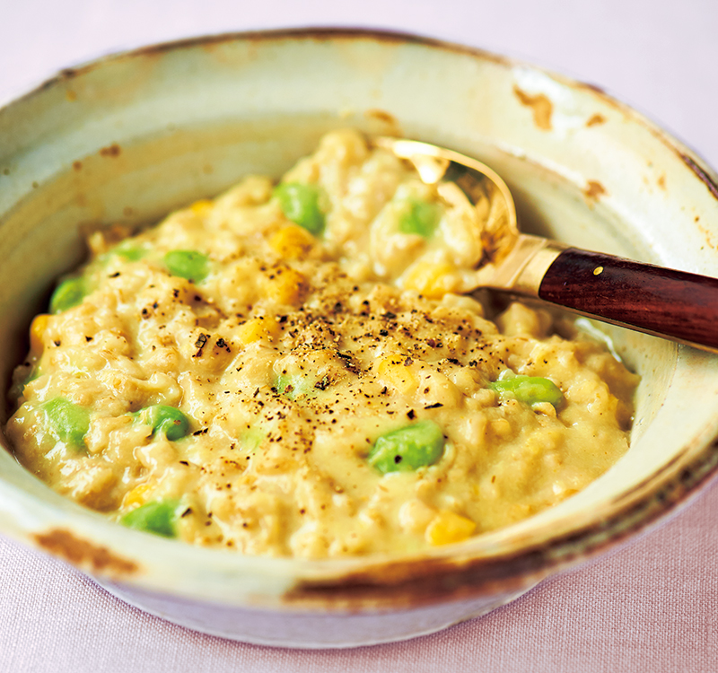 むくみに…「とうもろこしと枝豆のオートミールがゆ」