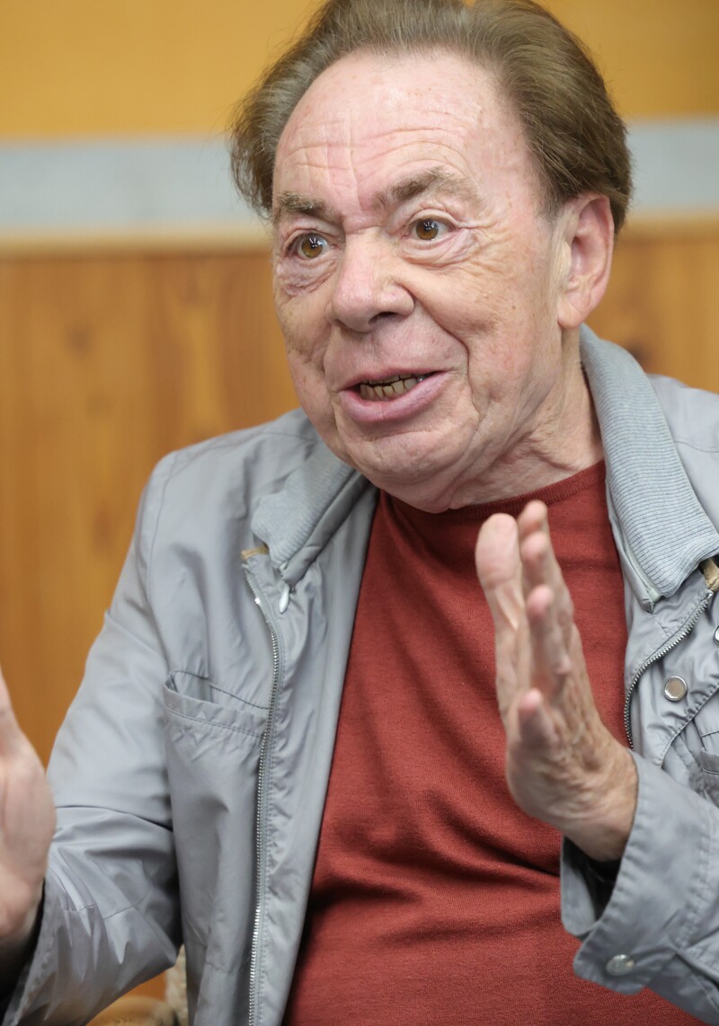 身振り手振りを交えながら、興味深い話を次々と語ってくれたアンドリュー・ロイド＝ウェバー（撮影／平野哲郎）