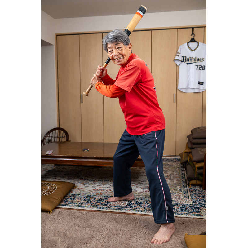 少年野球チーム「山田西リトルウルフ」を立ち上げ、50年以上指導を続けてきた棚原安子さん（86才）