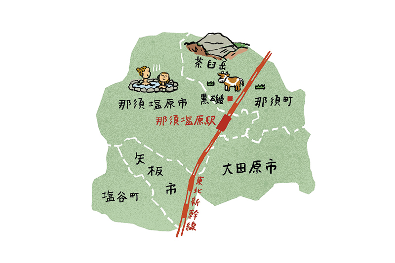 那須エリアのマップ（イラスト／江夏潤一）