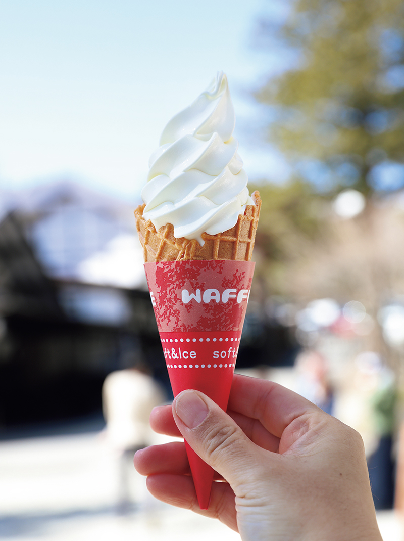 『プレミアムバニラソフトクリーム』（600円）。濃厚なのに、後味はさっぱり（撮影／菅井淳子）