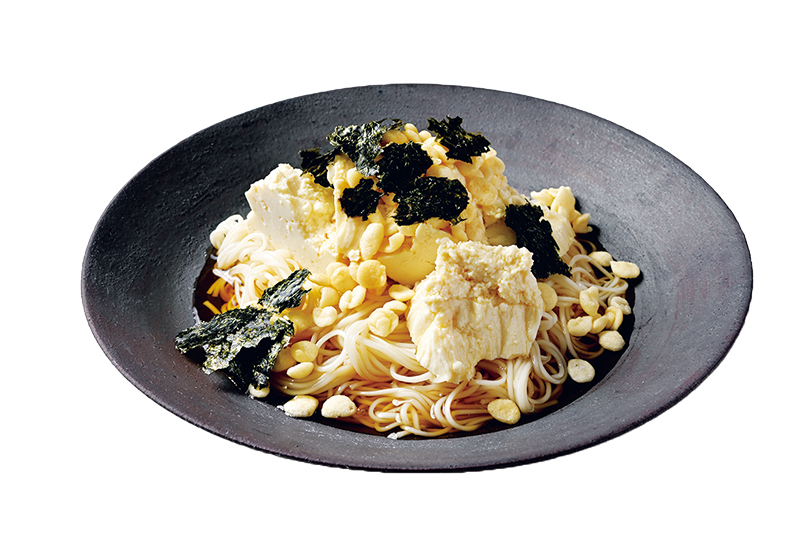 くずし豆腐のたぬきぶっかけ