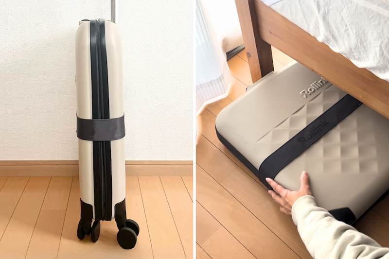 折りたためるスーツケースで省スペース収納！