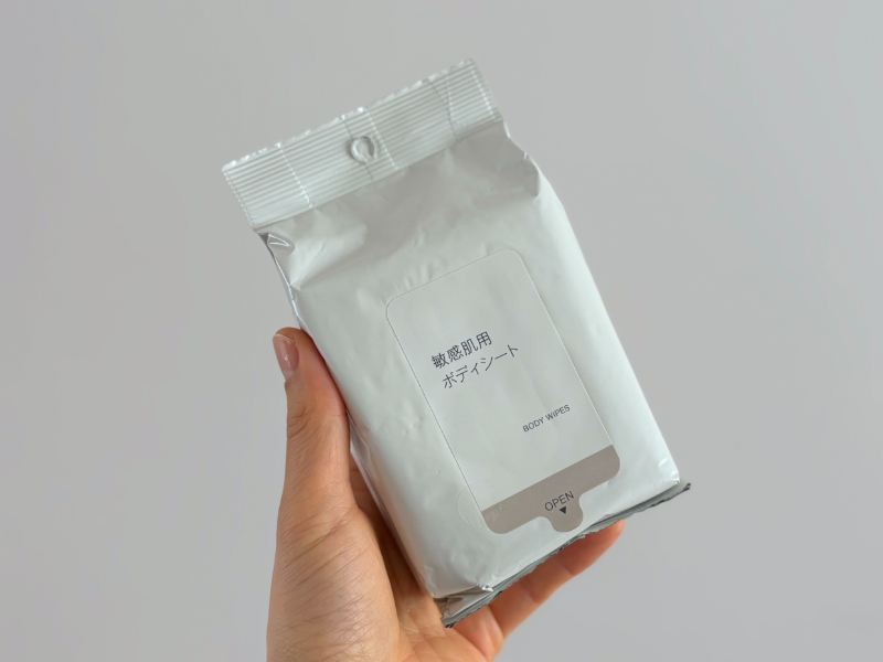 『無印良品』の「敏感肌用ボディシート」20枚入り・490円（税込）