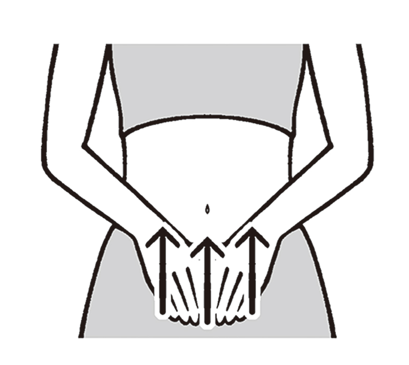 《Point》お腹が少し凹むくらいの強さで（イラスト／斉藤ヨーコ）