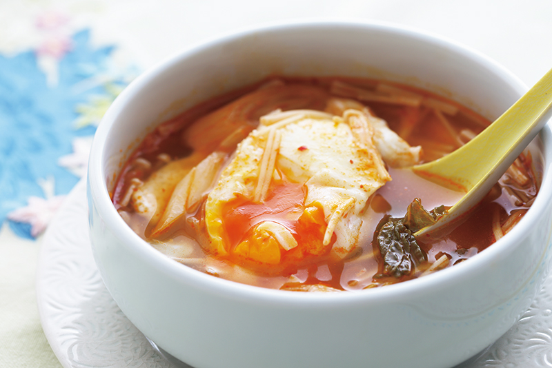 韓国風落とし卵スープ
