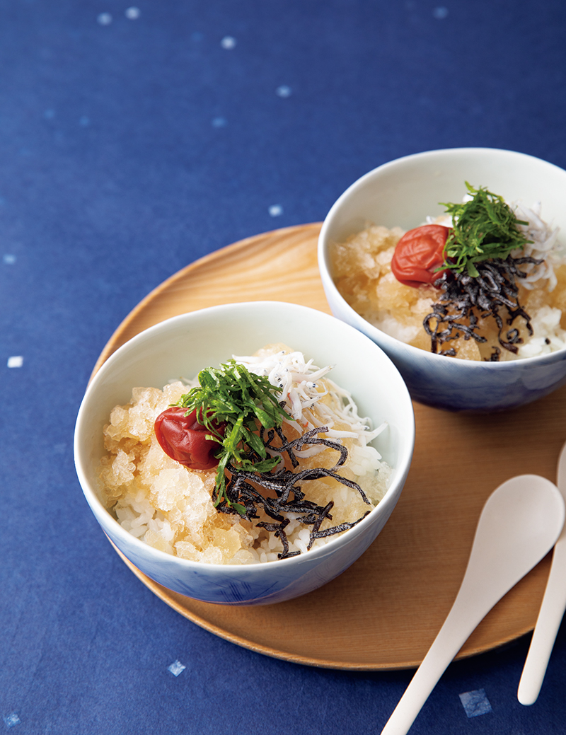 シャリシャリしらす梅茶漬け