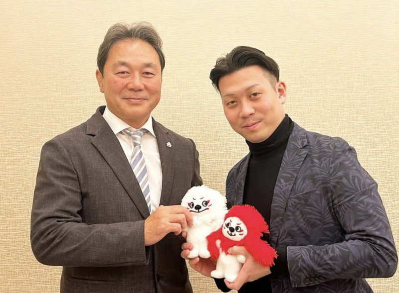 元ラグビー選手の清宮克幸氏と対談した時の中村児太郎（中村のインスタグラムより）