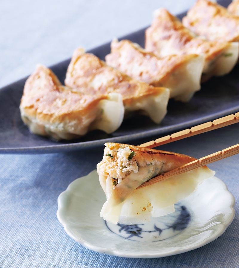 厚揚げと玉ねぎの明太餃子