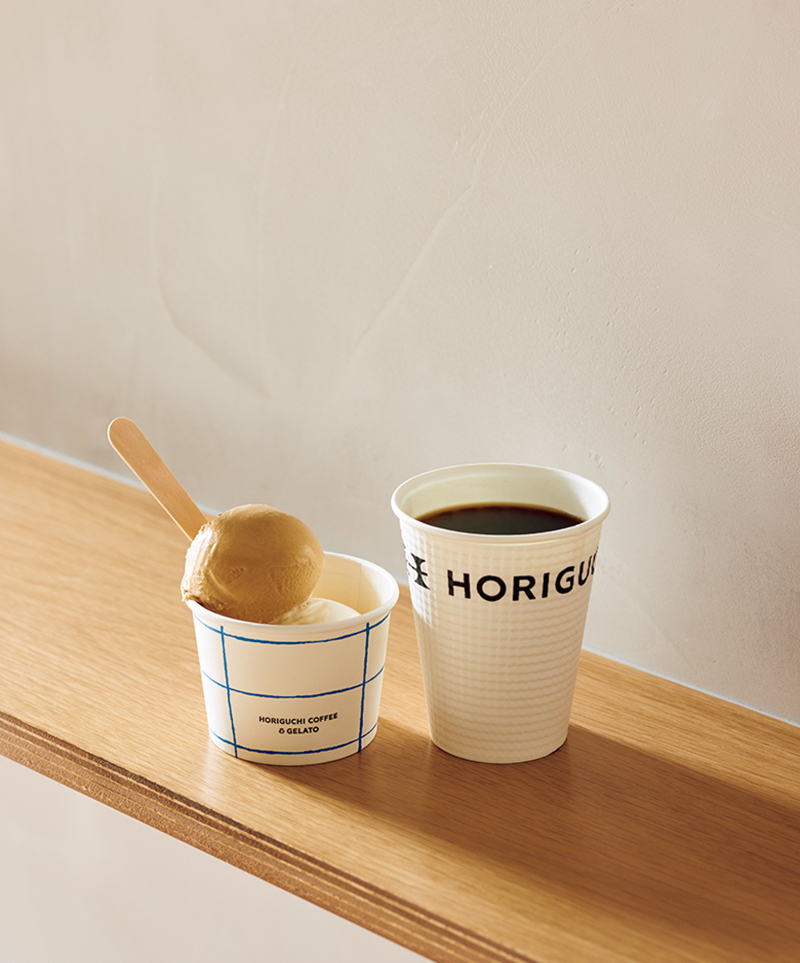 ジェラートにもスペシャルティコーヒーを贅沢に使用。『ペアリングセット』（1150円）。2つの味を組み合わせることで、お互いの風味がより立体的に際立つ（撮影／菅井淳子）