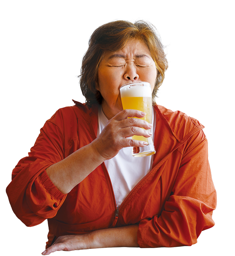 「昼からビール最高！」