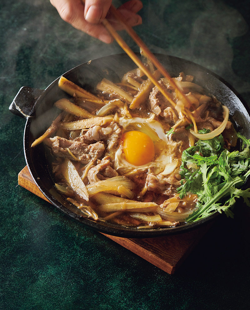 ごぼうと豚肉のすき焼き