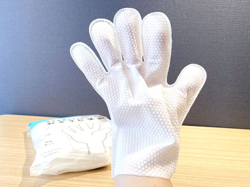 5本指タイプで、素手感覚で掃除できる